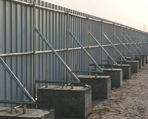 2.4m high PVC Hoarding Support System